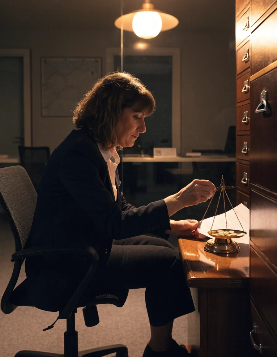 Regla de madera y borde de papel sobre una mesa oscura bajo una luz cálida